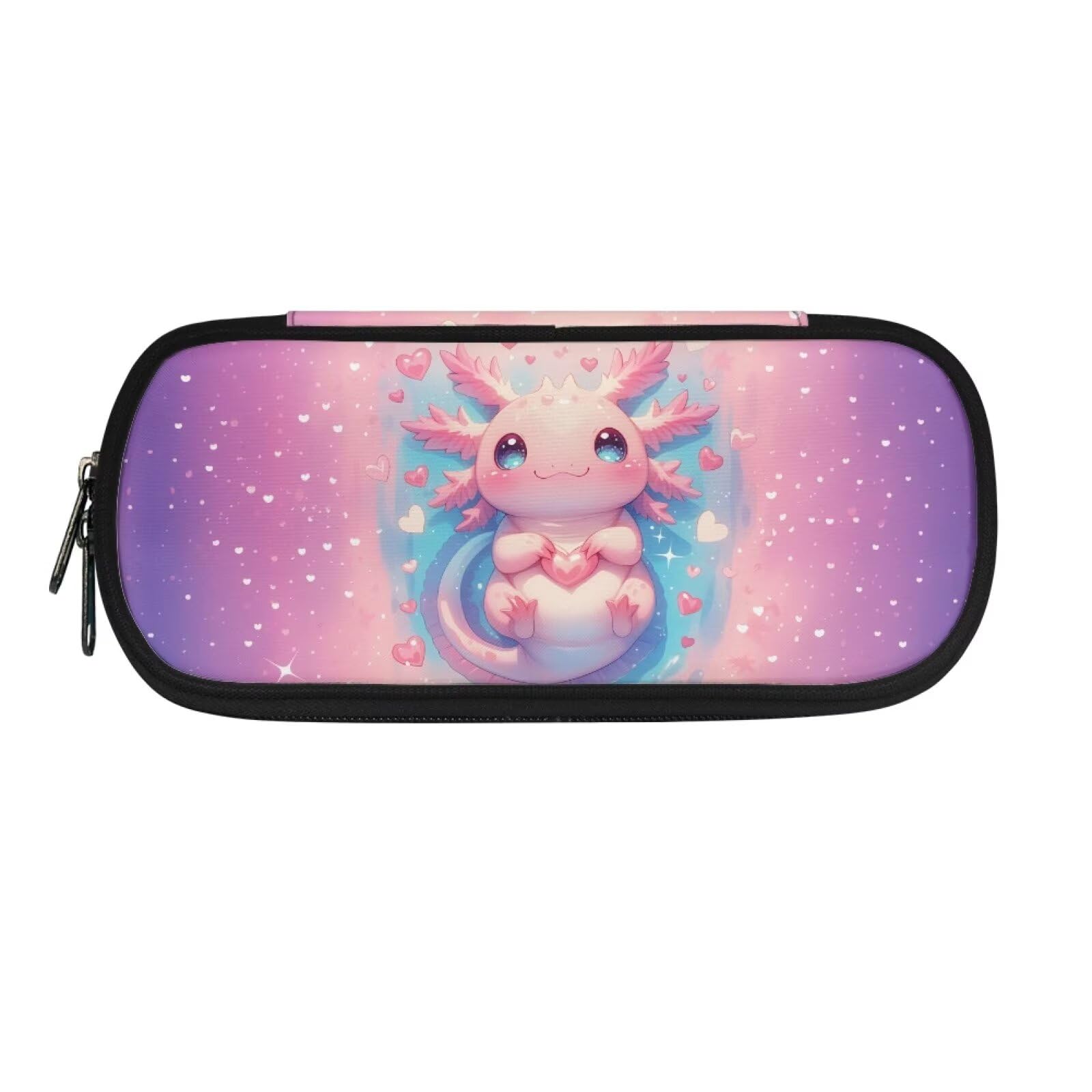 POLERO Cute Girls Axolotl Pencil Cases Tollder School Supplies Zipper Pen Pouch with Compartments