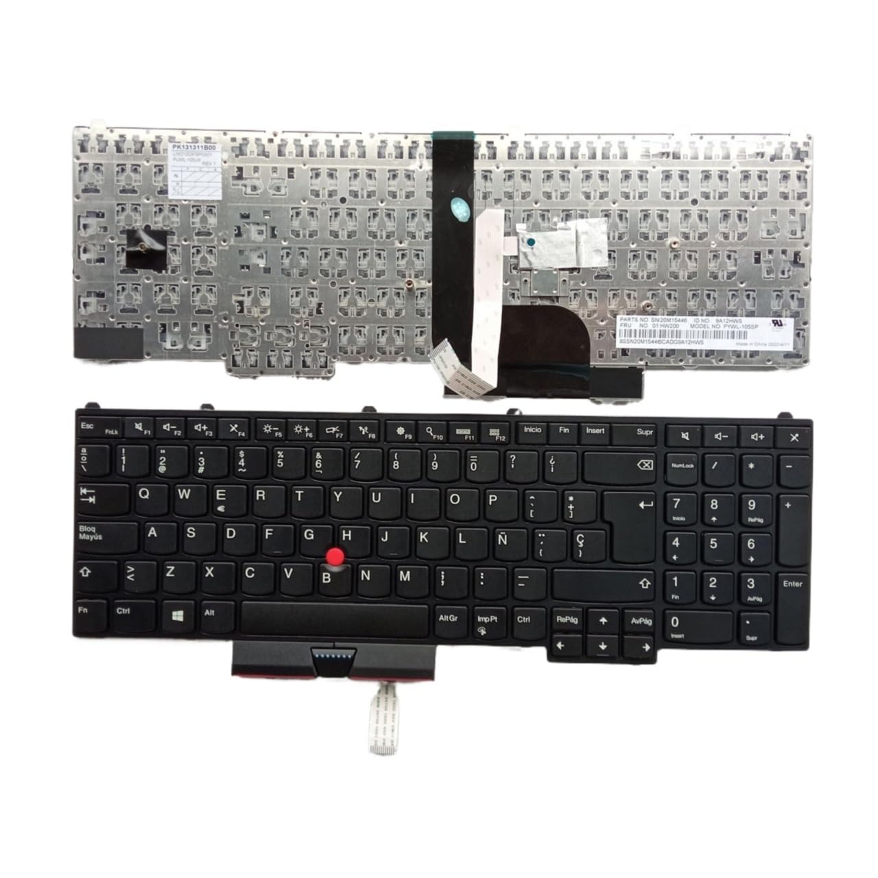 Clavier de rechange espagnol avec TrackPoint pour portable Thinkpad P50 P70
