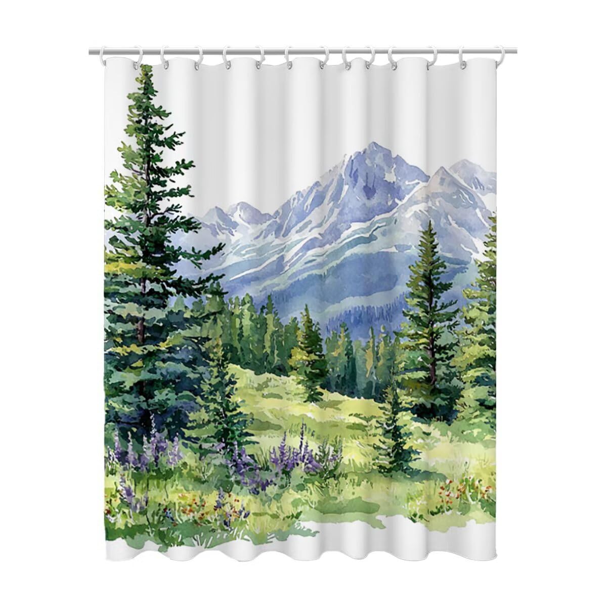 Rideau de douche 200x200 étanche avec ourlet lesté anti-adhérence vert