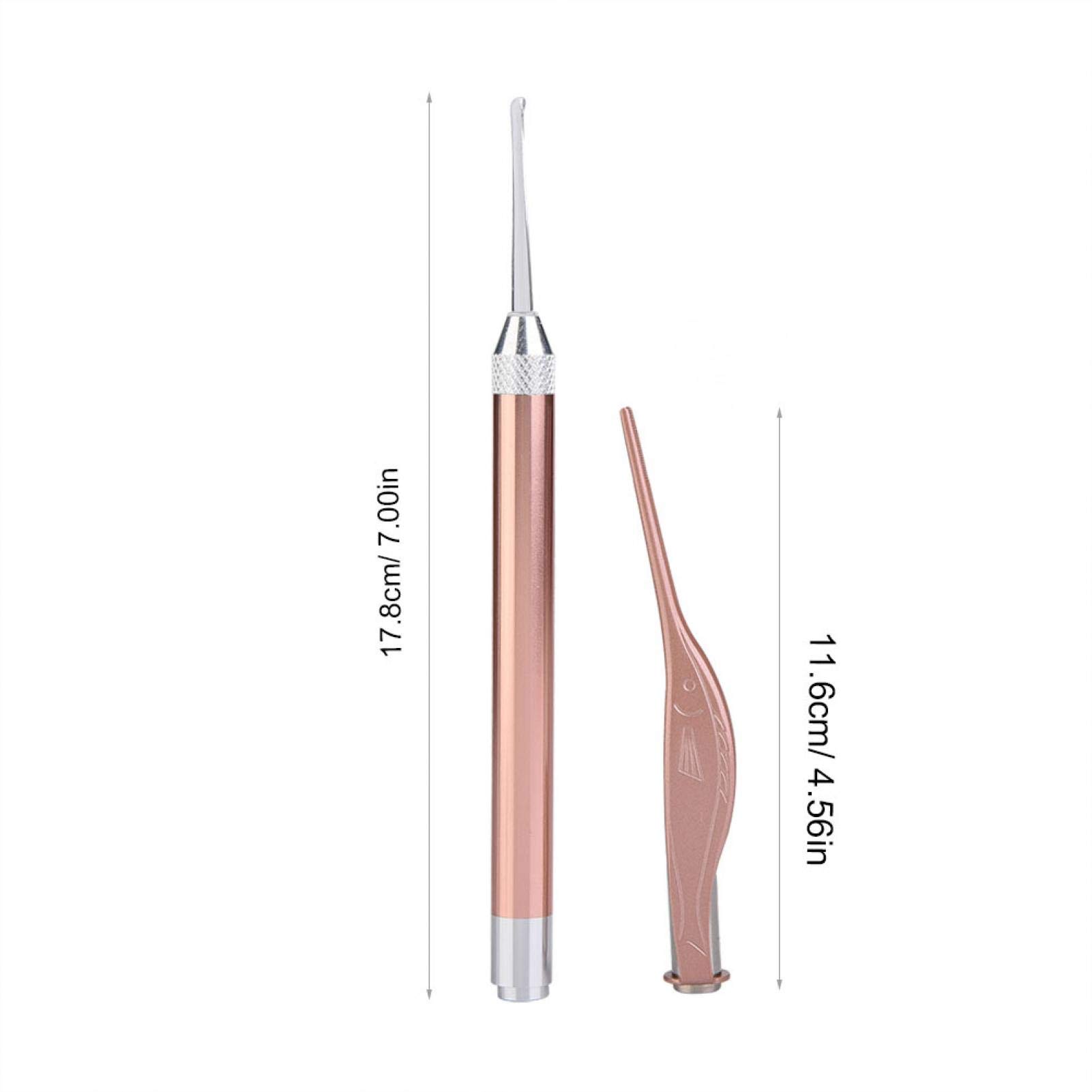 Bambino Cerume Rimozione Impostato Acciaio Inossidabile Luminoso Tweezer Earpick Sicuro Morbido Orecchio Scegliere Cera Addetto Pulizie Scatola per Bambino Pulizia Dell'orecchio(Rose Golden)