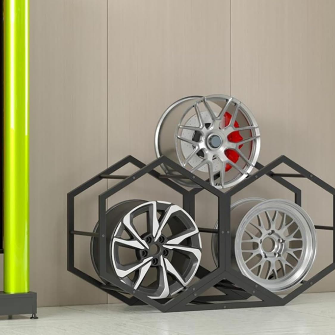 CHUOZI Tire Rack for Garage - Steel Wheel Rim Holder for Display & Storage, Organizer for Spare Tires