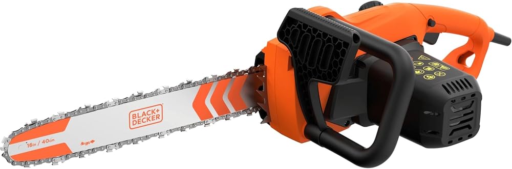 BLACK+DECKER Tronçonneuse électrique filaire 2000W, 40 cm avec chaîne anti-rebond, BECS2040-Q