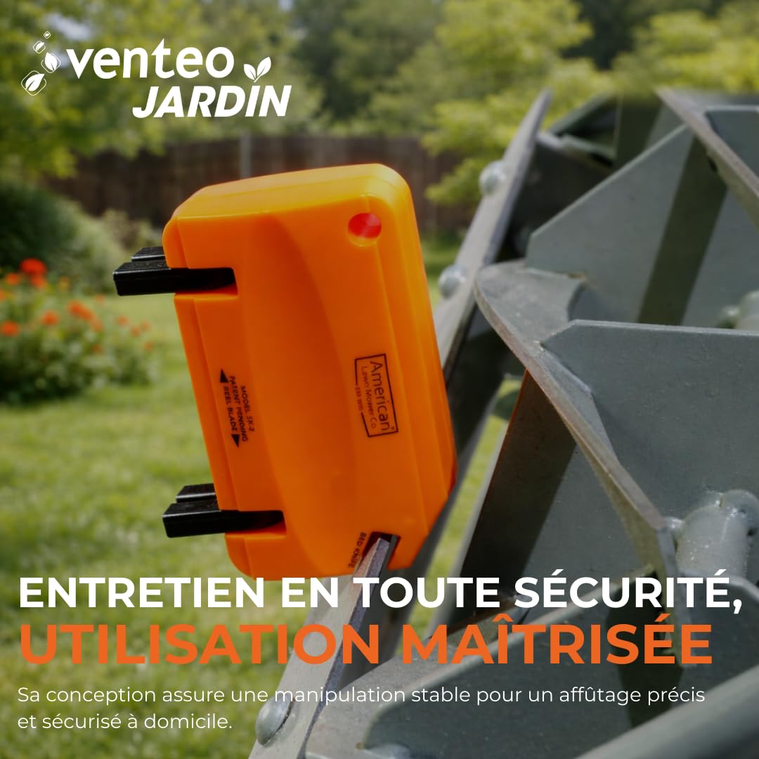VENTEO - Affûteuse Manuelle pour Tondeuse à Gazon à Bobines | Aiguiseur Lame Tondeuse Gazon Compact | Affûtage Rapide et Précis Tondeuse Manuelle | Entretien Jardin Outils Tondeuse Gazon