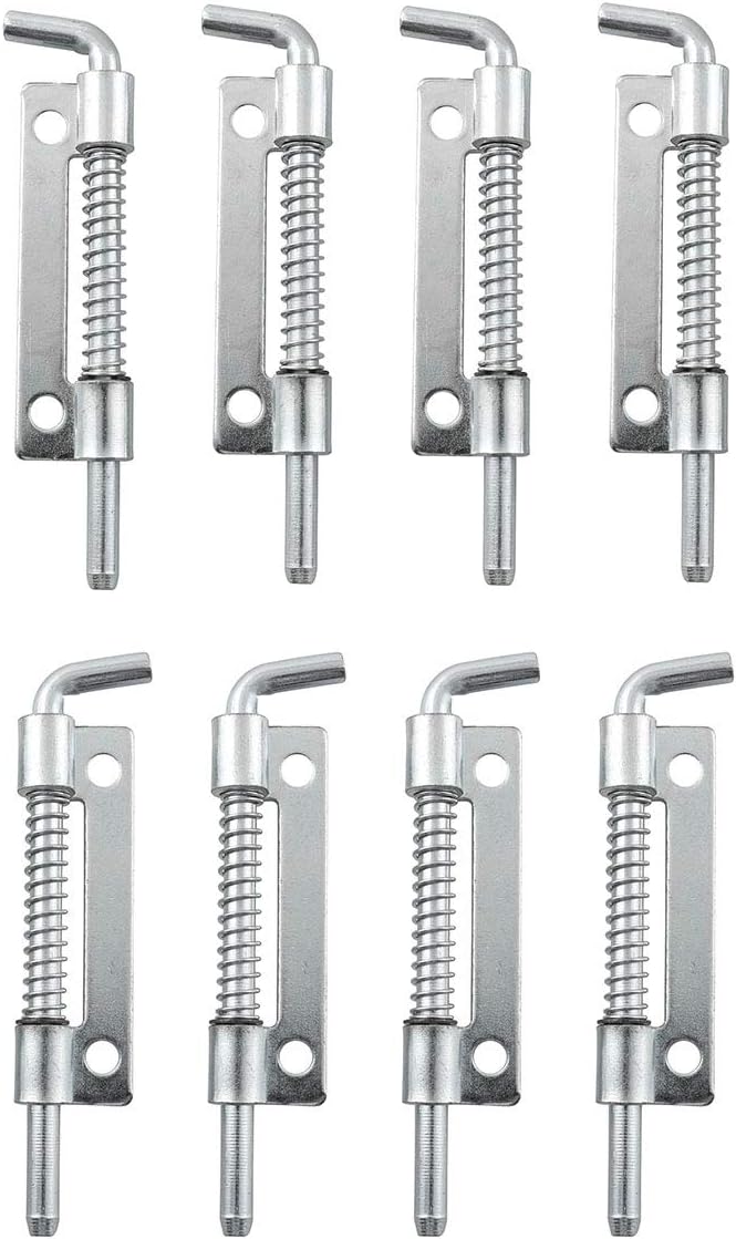 PSCCO 8PCS Spring Latch Long Locked Spring Loaded Security Barrel Bolt Latch