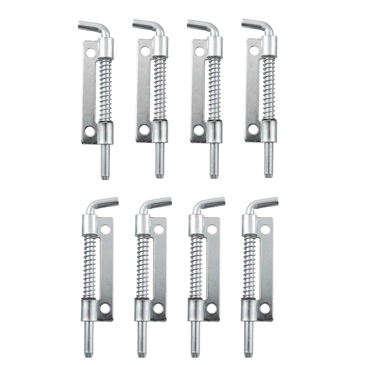 PSCCO 8PCS Spring Latch Long Locked Spring Loaded Security Barrel Bolt Latch