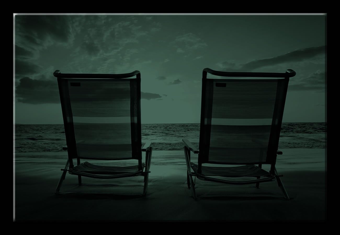 Super Deal Product Picture Sensations Glow in The Dark Canvas Wall Art - Beach Chairs at Sunset