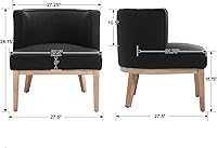 Vista 2 de Sillas decorativas de barril, sillas decorativas de lino, sillas laterales modernas tapizadas para sofá individual con patas de madera, cómodas