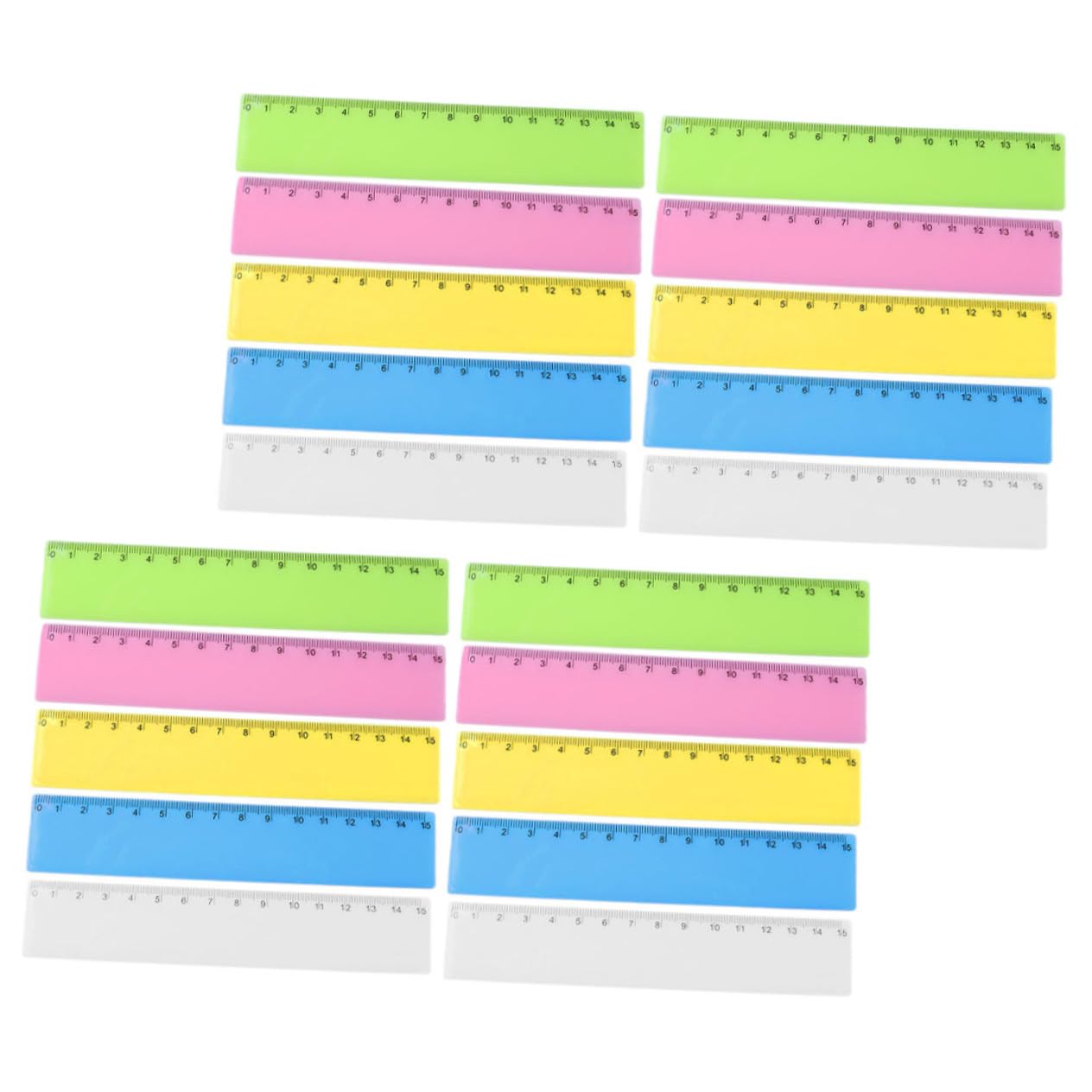 Uonlytech 5 Set Righello Colorato Governate Sovrani Portatili Sovrano Trasparente Sovrano Studente Righelli Colorati Degli Studenti Governante Della Scuola Plastica 25 Pezzi * 5