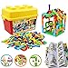 burgkidz STEM Learning Pipe Tube Construction Building Blocks, Sensory Toys with Wheels Baseplate for All Ages Kids Boys Girls, 188 Pcs