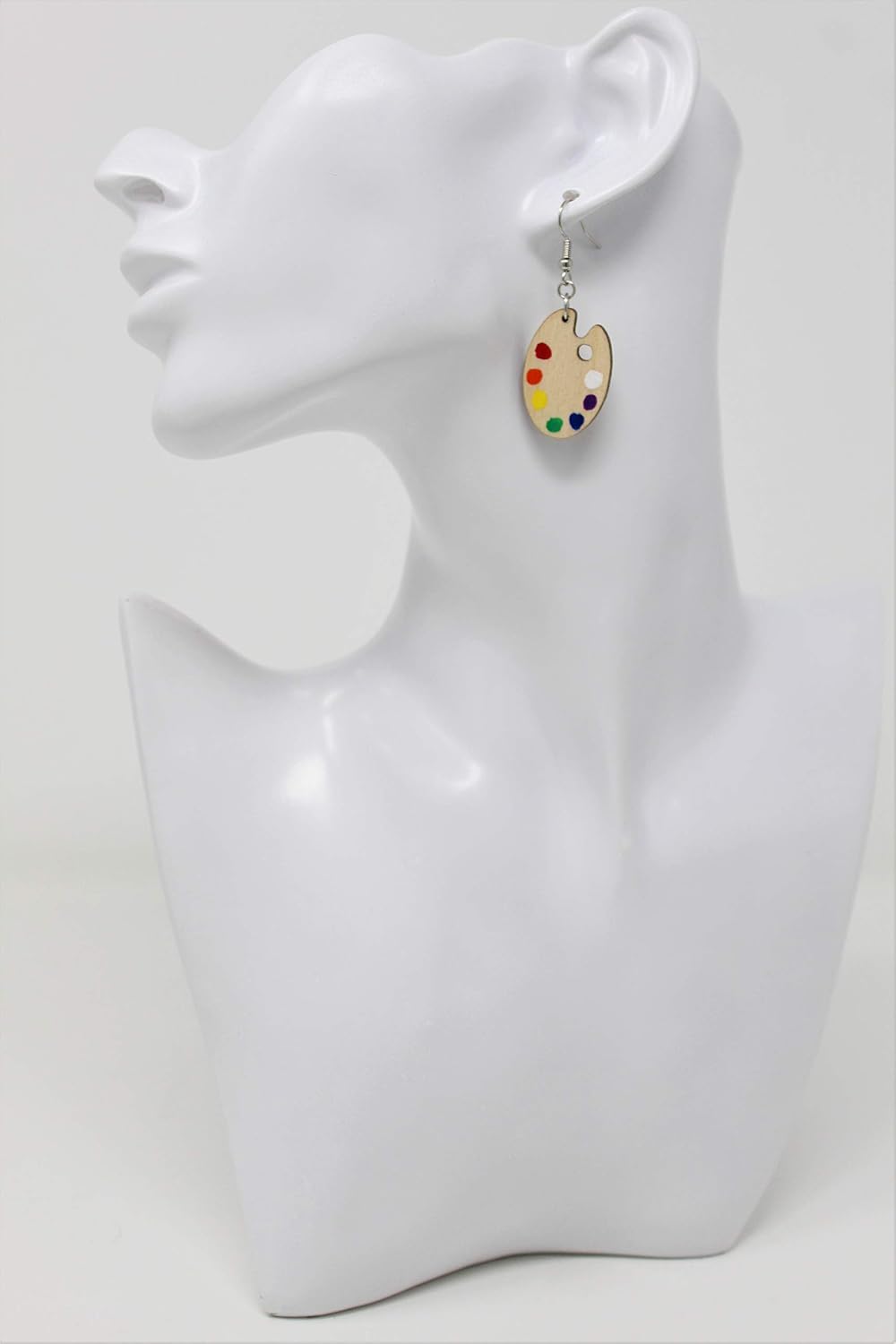 Hand-Painted Happy Little Paint Palette Dangle Earrings