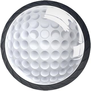 Tiradores de cajones de pelota de golf, color blanco, con tornillos, 4 unidades