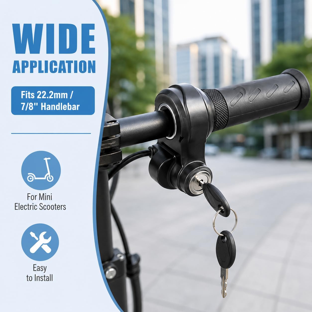 Full Twist Throttle with 2 Keys - PSLER 22MM Ebike Throttle,Universal Throttle Controller for Electric Bike Scooter