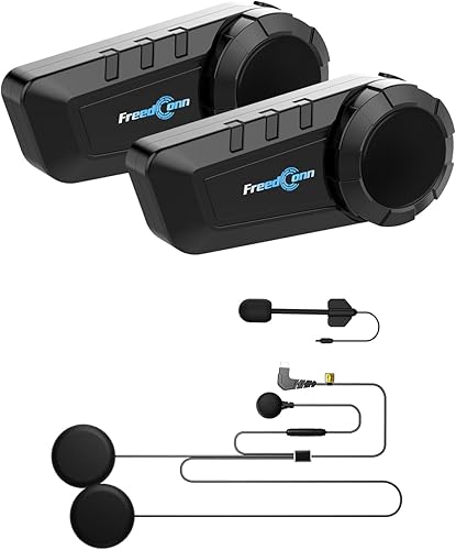 Miniatura 7 de FreedConn Auriculares Bluetooth para motocicleta KY PRO - Sistemas de comunicación de motocicleta Bluetooth 5.0 3,937.0 ft 6 Riders Bluetooth cascos