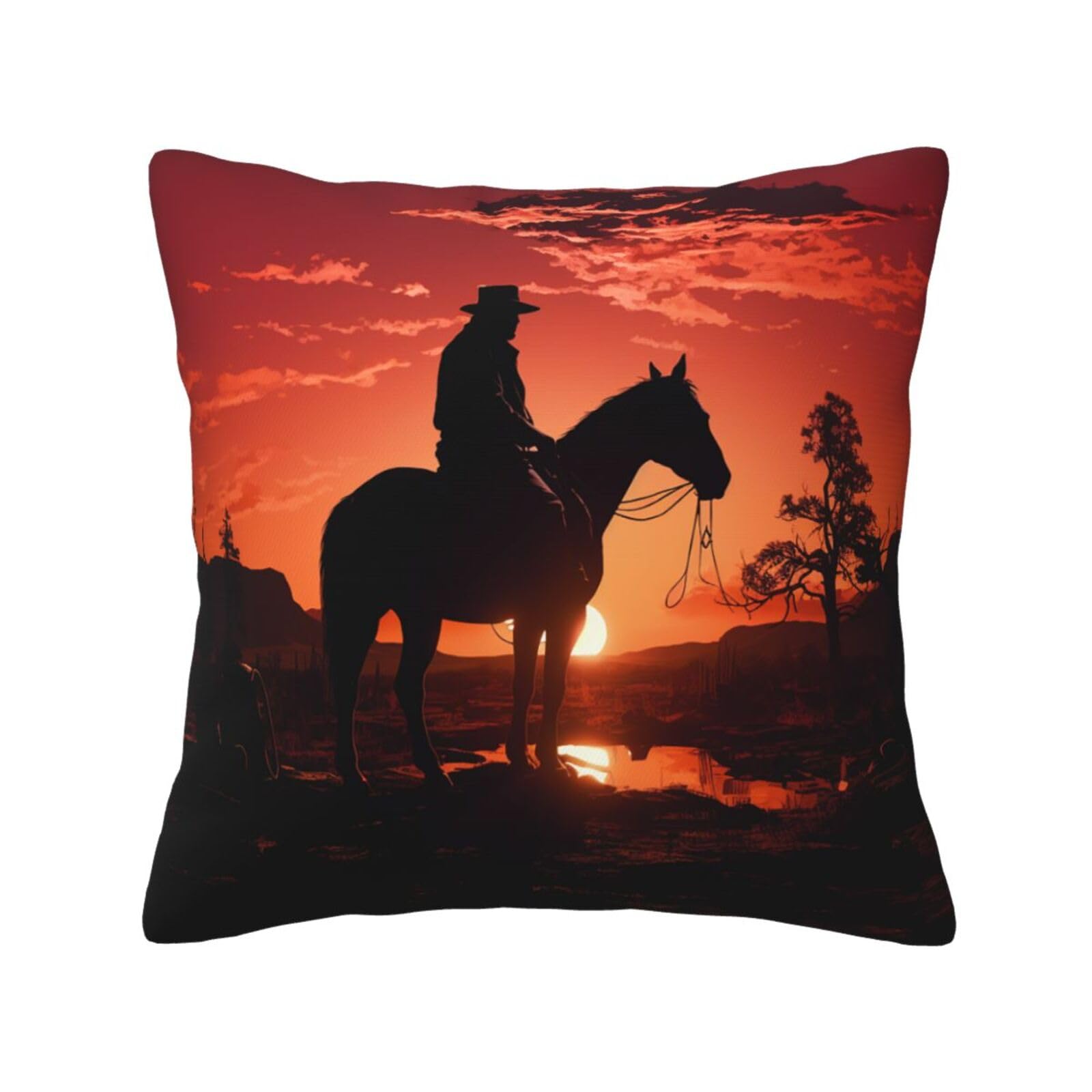 FodPand Cowboy West Throw Pillow Covers 18"X18" Super Soft Cozy Pillows Case Morden Decorative Cushion Cover for Sofa Couch Bed Home Decor
