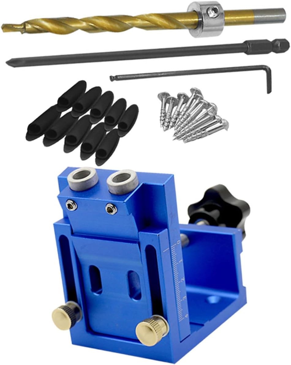 TEHAUX 1Set Pocket Hole Jig System Woodworking Tool with Quick Clamp Accurate Locator for Joints for DIY Projects and Woodworking Tasks