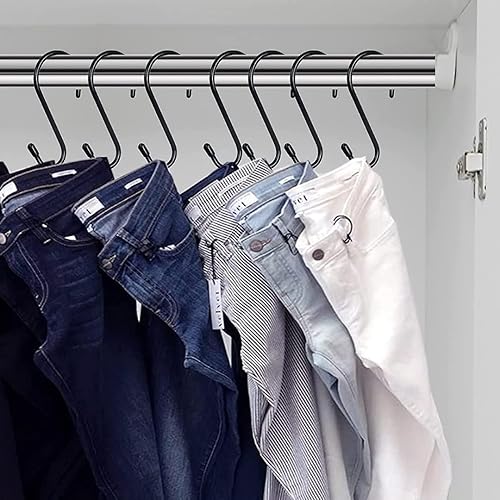 Miniatura 4 de EZLAD Ganchos grandes en S de 6 pulgadas (paquete de 6), ganchos negros con revestimiento de vinilo antideslizante para colgar plantas, ollas,