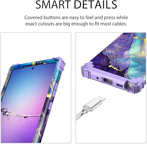 Miniatura 4 de Rancase Funda compatible con Note 20 Ultra, tres capas de protección resistente a los golpes, parachoques de plástico duro + funda protectora de