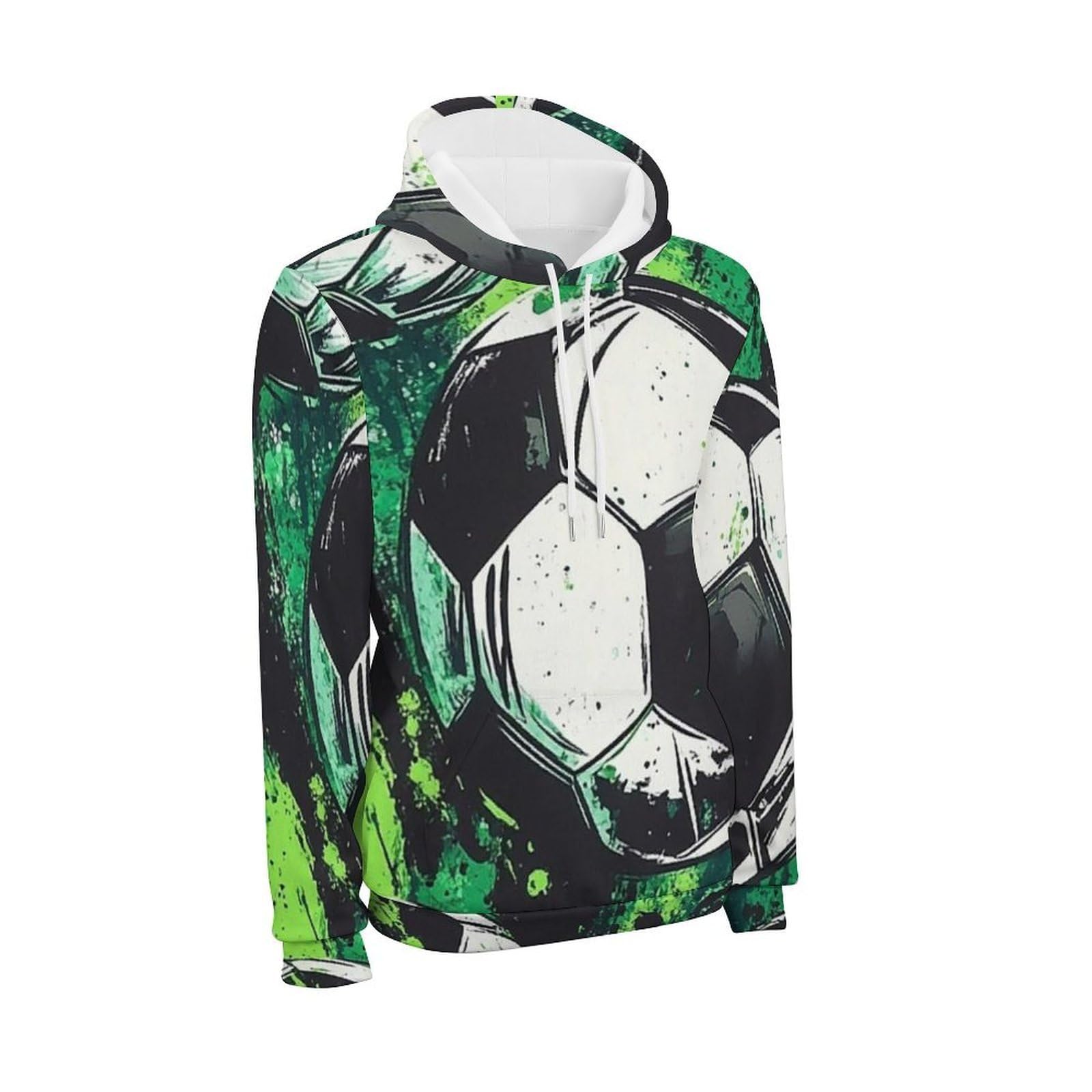 3D fioletowy nadruk męska bluza z kapturem zestaw na co dzień sweter dres, Piłka nożna, XL