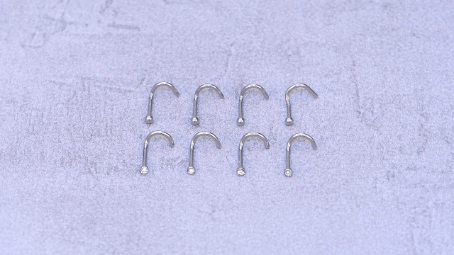 Kit De 9 Piercings De Nez 316L - Anneaux (6/8/10 Mm) Et Clous (acier/transparent) - 20G (0.8mm) - Or Et Argent - 7