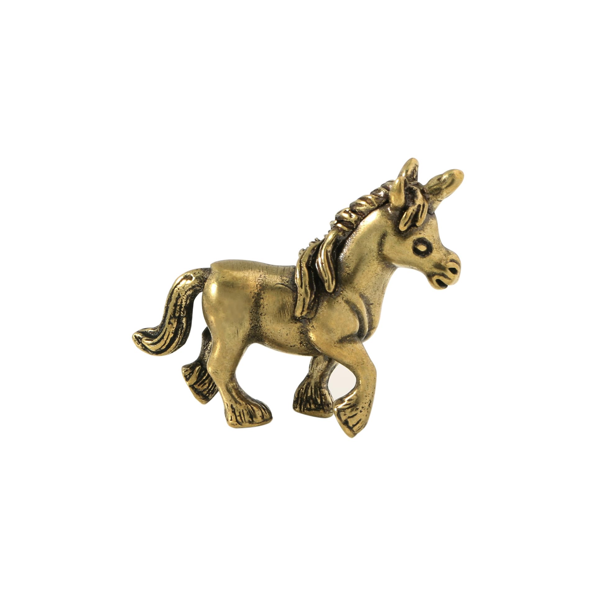 NGDFGR Brass Unicorn Miniature Statue,Metal Unicorn Horse Sculpture Figurine Desktop Ornament Home Bonsai Micro Landscape Decr Accessories