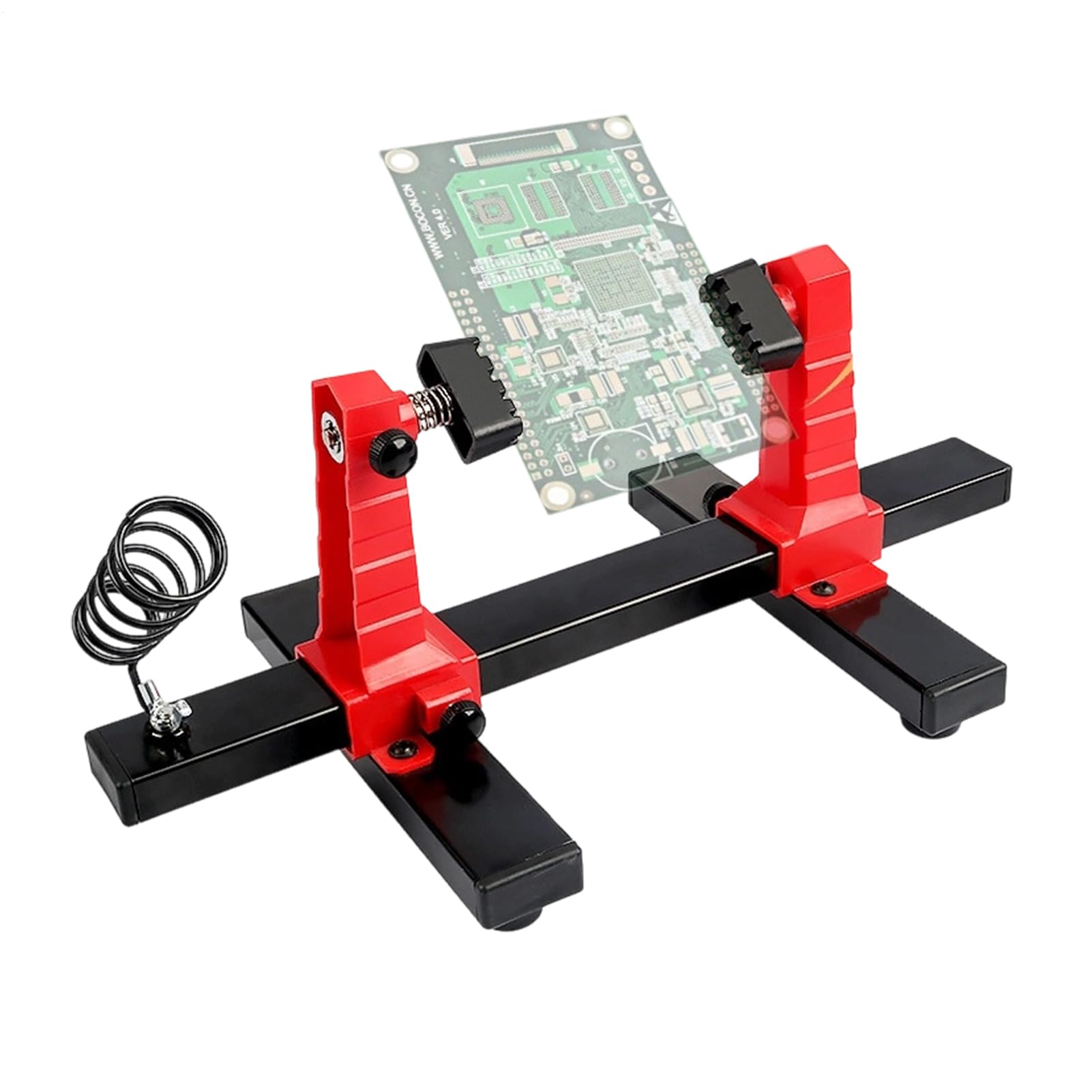 Soporte de PCB ajustable metálico con pinza giratoria estable 1
