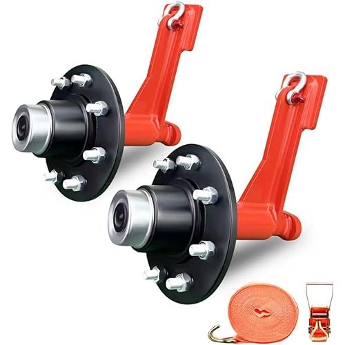 Shipping Container Wheels 8-Lug Wheels Kit (2 Pack), Shipping Container Axles with Heavy Duty Ratchet Tie Down- Moves 20ft - 40ft, Shipping Container Accessories