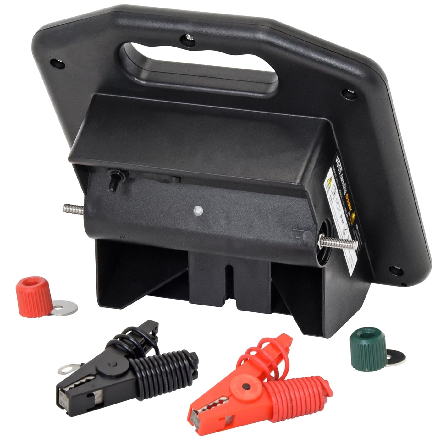VOSS.farming Weidezaungerät Sunny 200, 8.100 Volt mit Solarmodul 2,5W, Akku 12V 4,5Ah, Elektrozaungerät, Stromgerät Weidezaun, Elektrozaun mobil