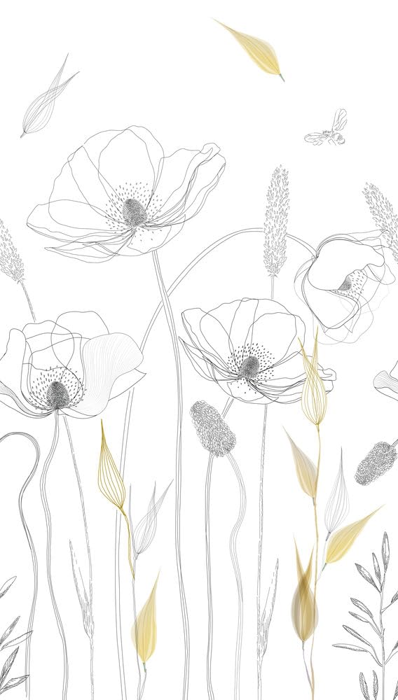 Papier peint mural floral blanc créez un salon lumineux avec le panoramique A.S. Création