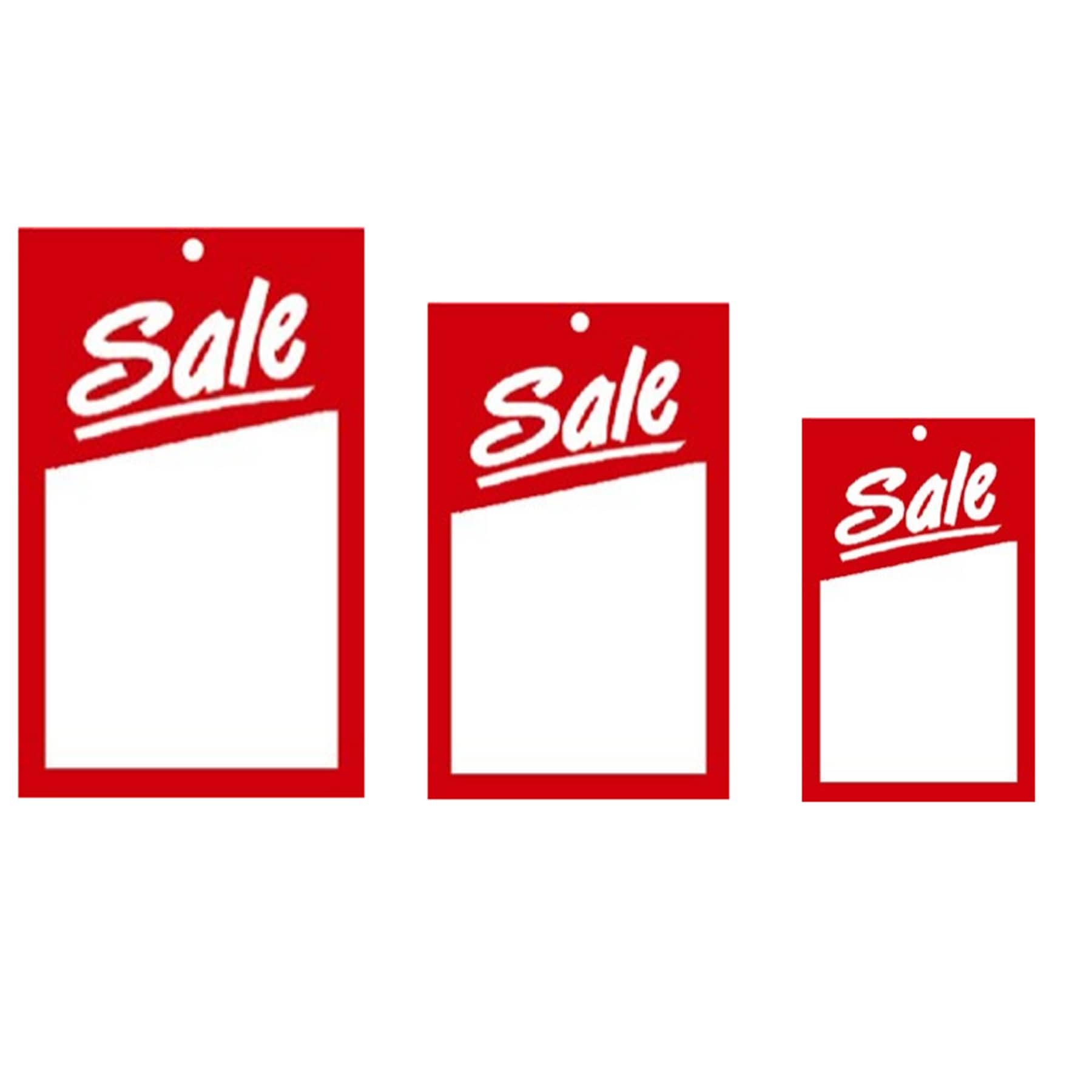 500 X Large Sale Italic Cards Tagging Gun Hanger Swing Tickets – Size Large - 12.5cm (L) x 7.5cm (W)
