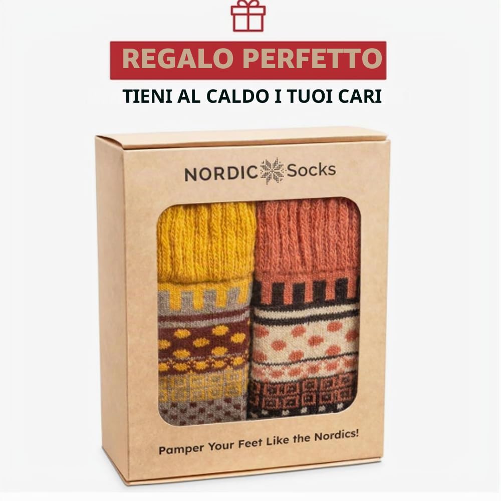 NORDIC Socks Calze Calde al Ginocchio Lana Merino 2 paia | Calde, Traspiranti, Assorbono l'Umidità, Antiodore