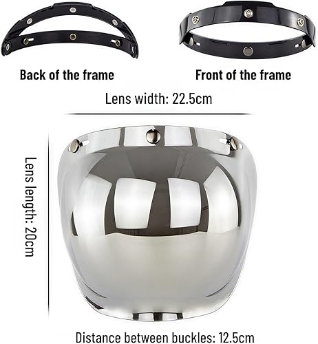 Miniatura 6 de Casco de burbuja, casco de cara abierta, protector solar de burbujas, visera solar, accesorio para casco de motocicleta, lente facial (transparente)