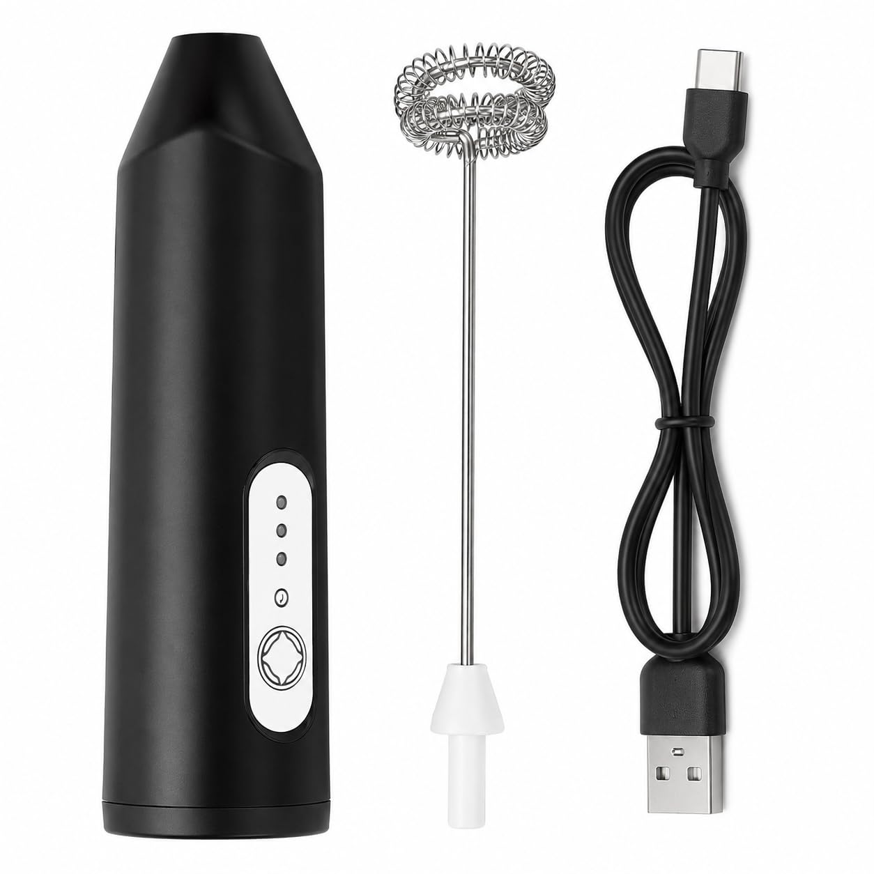 Rechargeable Coffee Beater for Milk & Coffee, Handheld Electric Milk Frother with USB Charging Cable, Black-image-42