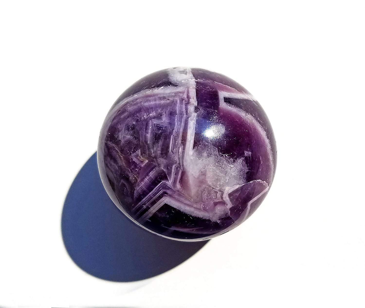 Chevron Amethyst Sphere - Ball - Large - Purple - Home Décor - Energy - Chakra Healing