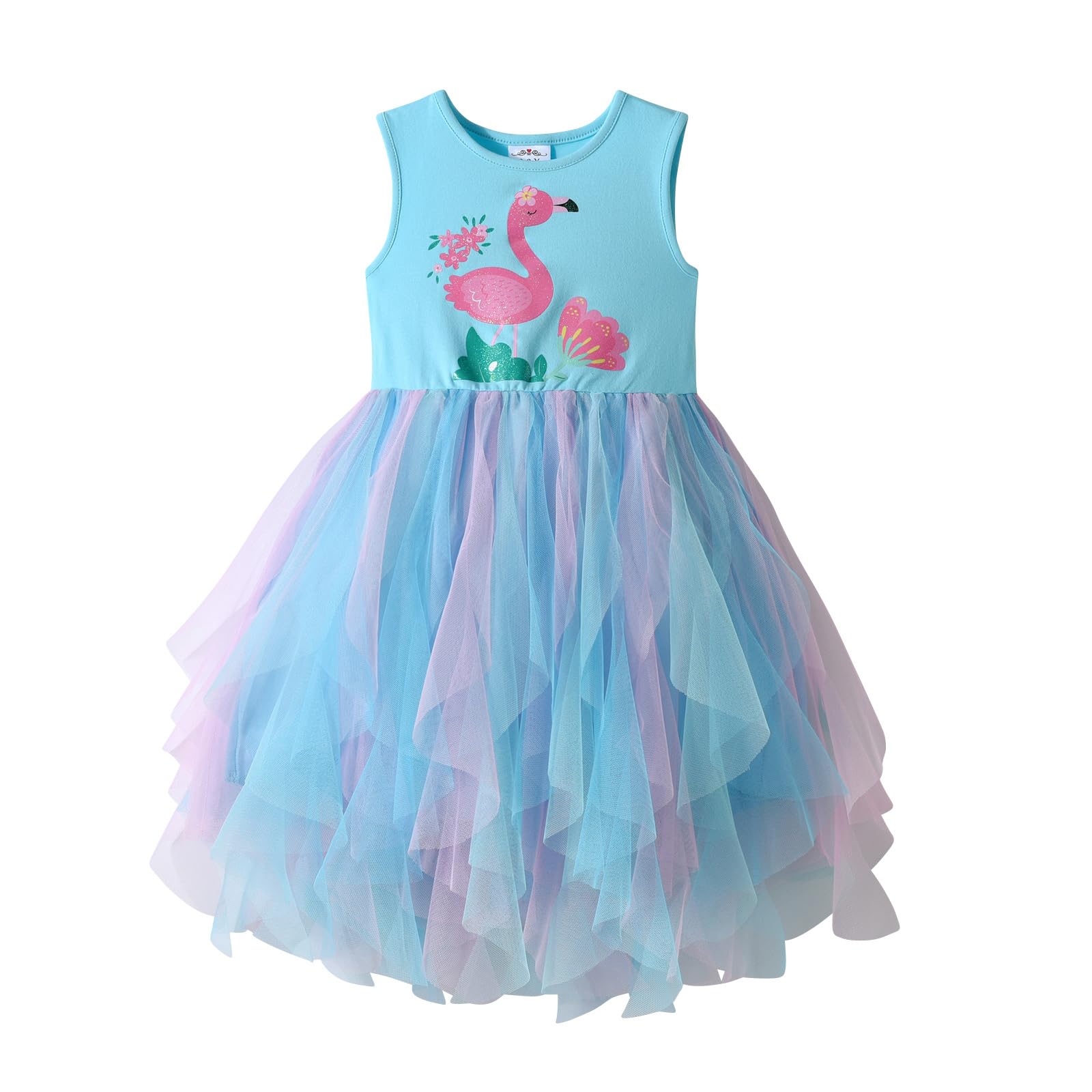 DXTON Shop Girls Summer Short Sleeve Tutu Princess Party Wedding Birthday Dresses for 3-8 Years Girl