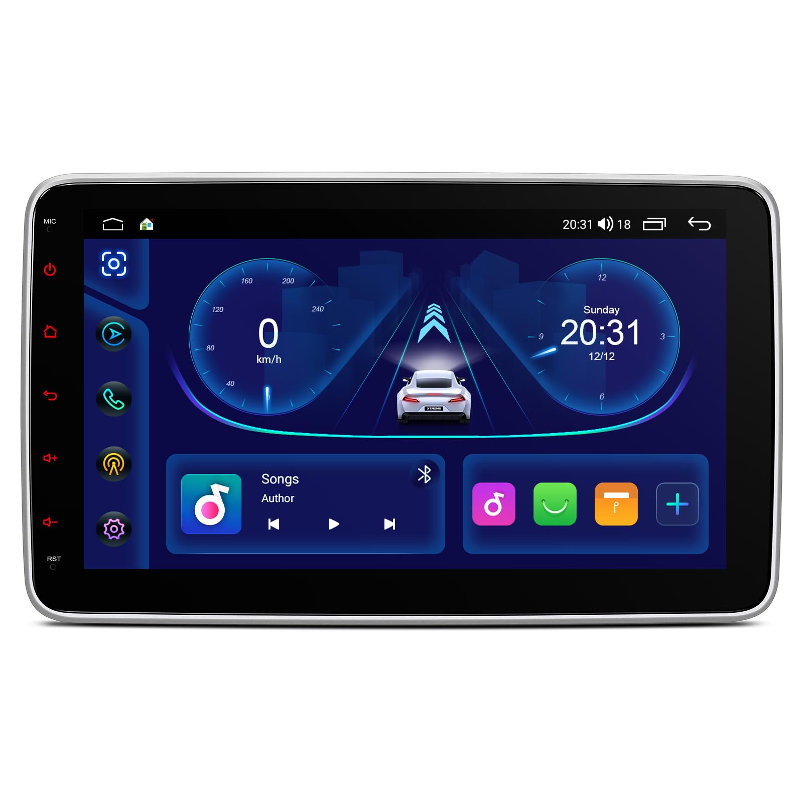 XTRONS Universal Double Din Car Stereo, Android 14 Octa Core Car Radio Player, 10.1 Inch Touch Screen Head Unit GPS Navigation Support Bluetooth DSP CarPlay Android Auto Split Screen 4G LTE 5GHz WiFi