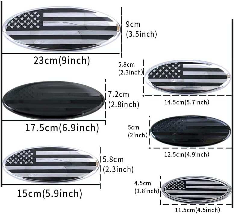 Miniatura 4 de Paquete de 1 emblema de rejilla frontal de bandera estadounidense de 9 pulgadas para Ford 2004-2014 F150 de 9 x 3.5 pulgadas, placa de