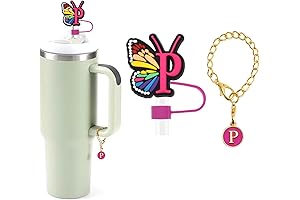 Neon Butterfly Charm Cover for Stanley Cup - Stylish Accessory for Your Daily Hydration