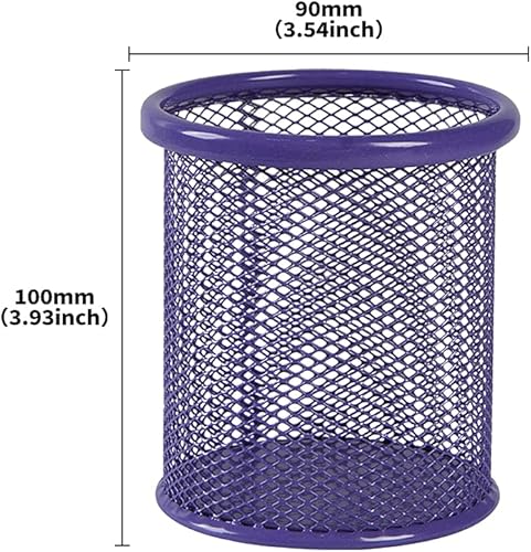 Miniatura 8 de Saim Organizador de almacenamiento de escritorio de metal regla redonda de malla lápiz de cejas soporte para brochas de maquillaje para el hogar