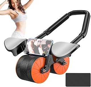Roda rebote automático | Rolo barriga prancha rebote automático para treino abdominal, roda exercício abdominal abdominal com suporte telefone e joelheira para academia dormitório doméstico Pochy