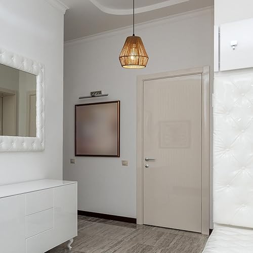 Miniatura 8 de Lámpara colgante de ratán tejido bohemio, 7 pulgadas, mini lámpara colgante con jaula de trabajo manual, iluminación colgante pequeña natural de