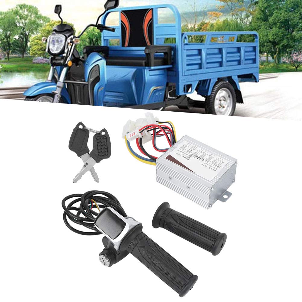 Poignée d'accélérateur de vélo électrique 24V 500W, Accessoire de contrôleur brossé avec 9 lumières et Verrouillage