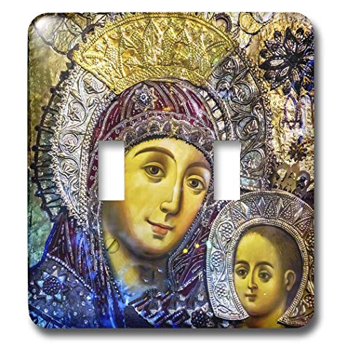 3dRose Mary and Jesus Icon, Church of the Nativity double toggle switch