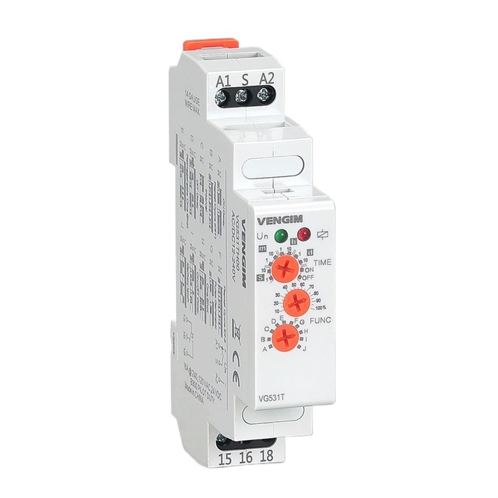 Relé temporizador multifunción 16A 12V 24V 220V 230 voltios CA CC con 10 funciones Relé de tiempo de retardo de apagado de carril Din