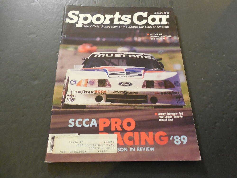 洋書 PRO SPORTS CAR RACING Sports Car Jan 1990, SCCA Pro Racing, Dorsey Schroeder at
