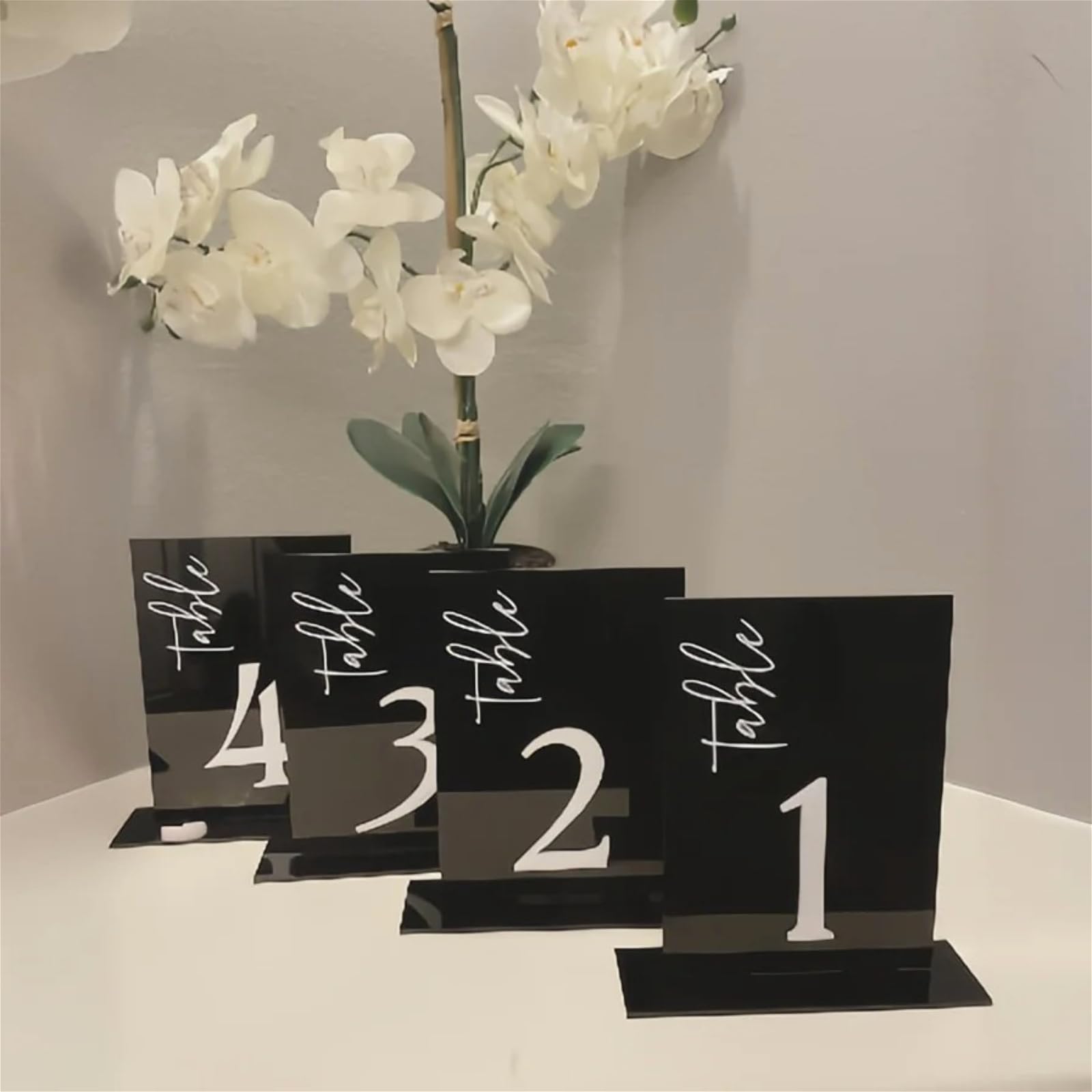 Señalización de boda acrílica de diseño premium números decorativos personalizados S2