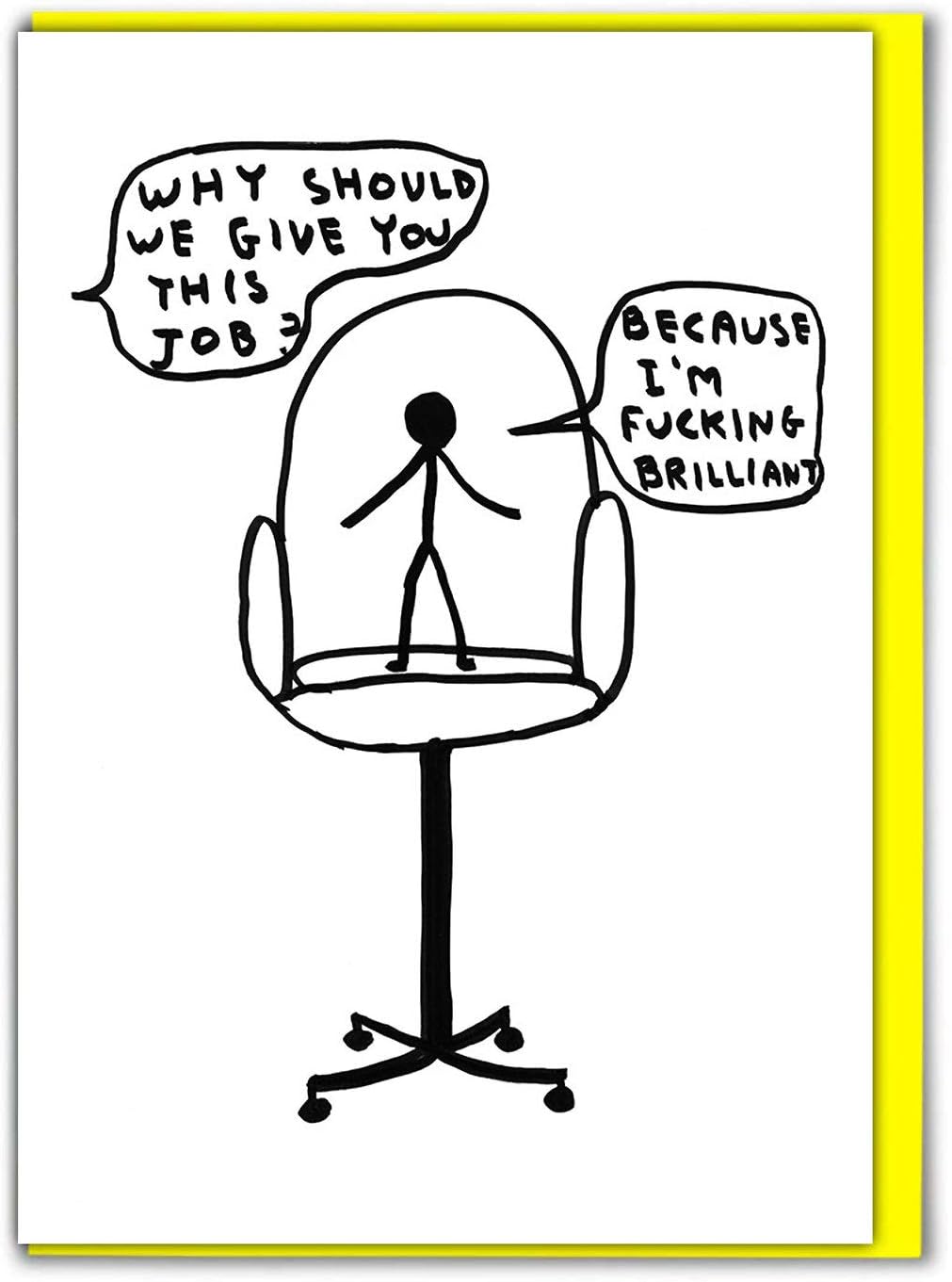 Brainbox Candy - Funny New Job Cards - 'Im Brilliant!' - Perfect For Wishing Friends Mates Him Her Boyfriend Girlfriend Colleague Congratulations Good Luck In New Job