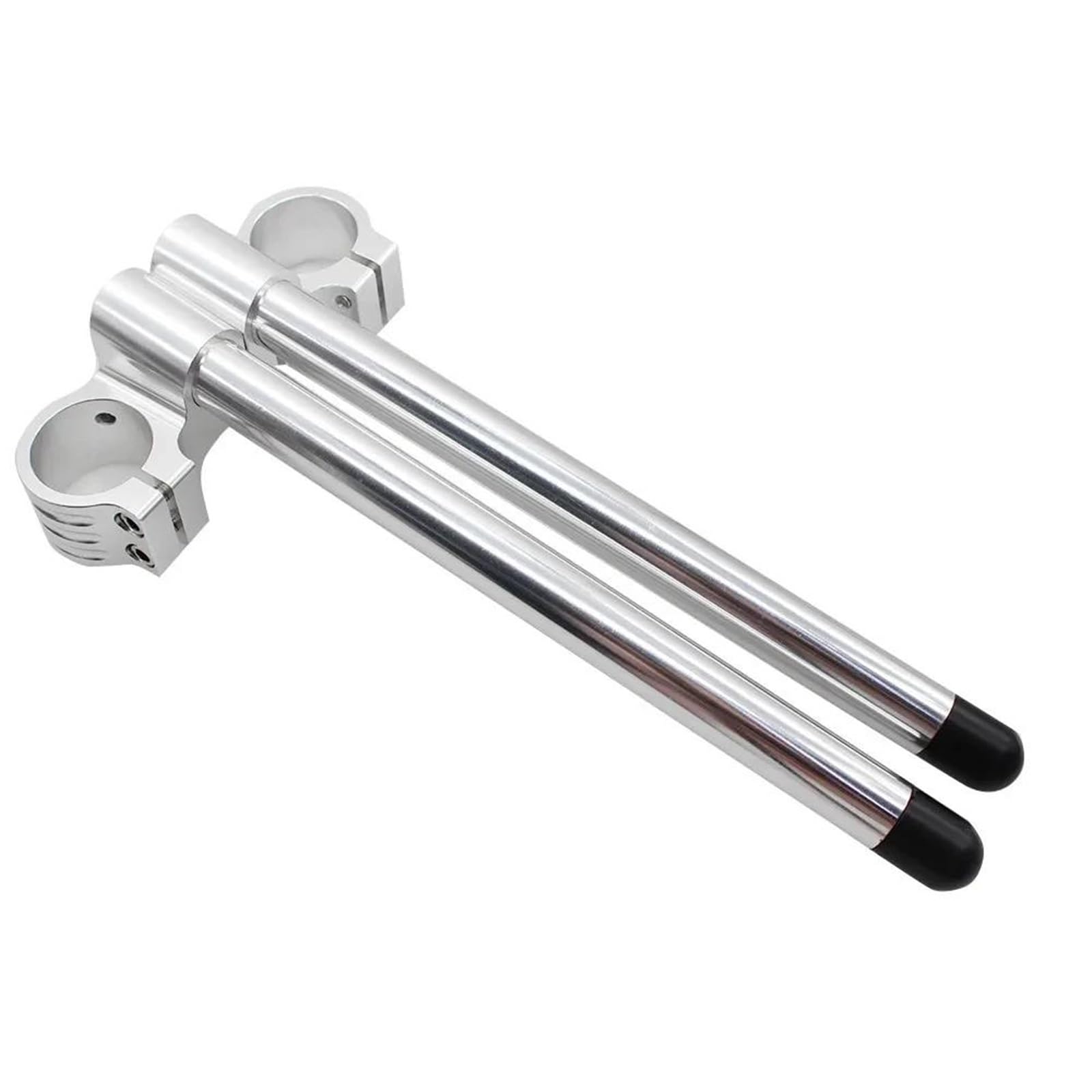 Manillares Moto Alzas 33 35 36 37 41 43 45 46 47 48 50 51 52 53 54 MM Abrazadera Elevadora Elevada Manillar Motocicleta Manillar Clip En Horquilla(Riser silver 50 mm)