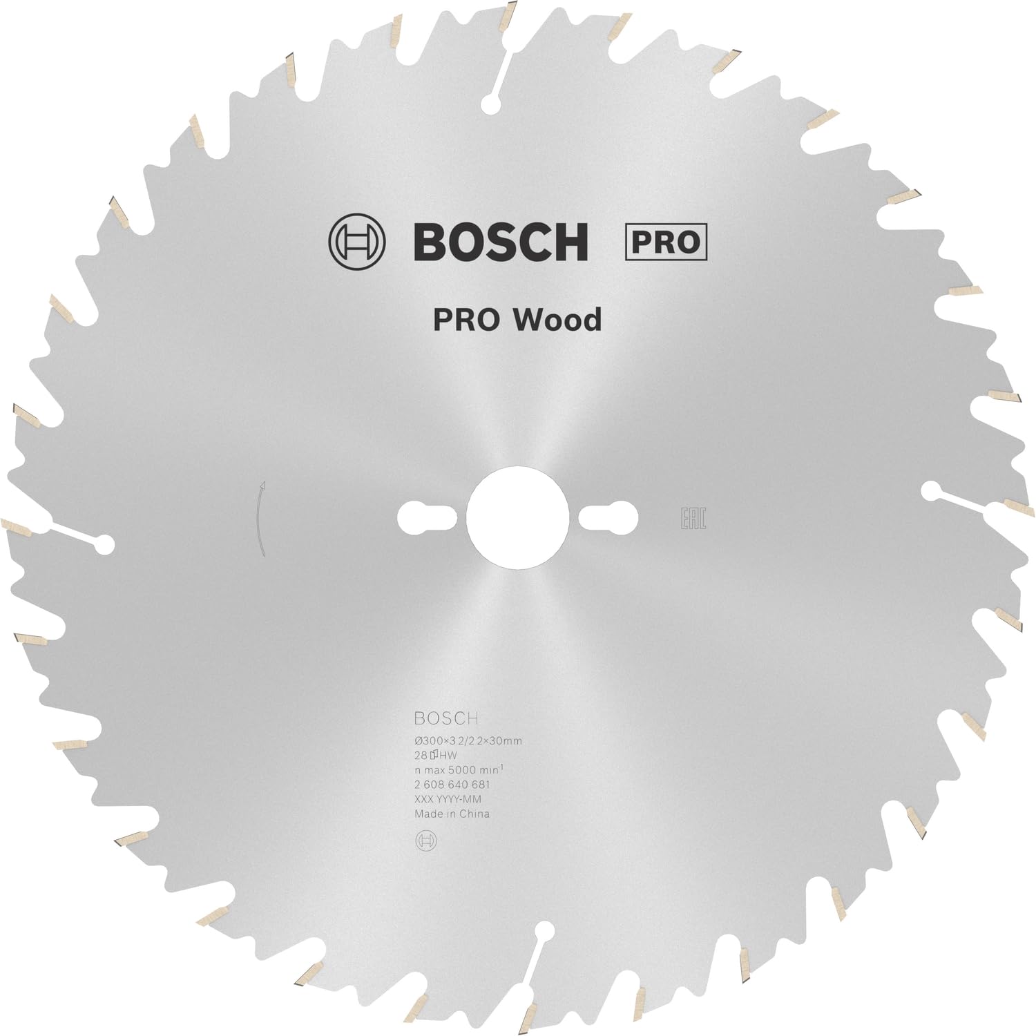 Bosch Bosch 1x PRO Wood Circular Saw Blade for Corded Table Saws (for Softwood, Hardwood, Ø mm, Professional Accessory Table Circular