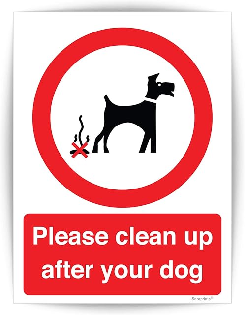 Dog Fouling Signs Self Adhesive Waterproof Vinyl Clean Up Dog Sign Stickers 200mm x 150mm V1223