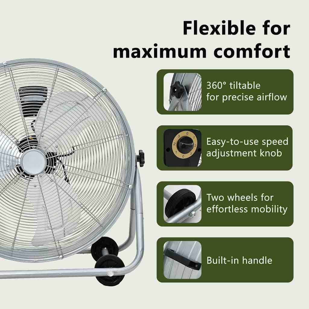 vidaXL Ventilatore a Tamburo Argento 79 x 37 x 82 cm Alluminio